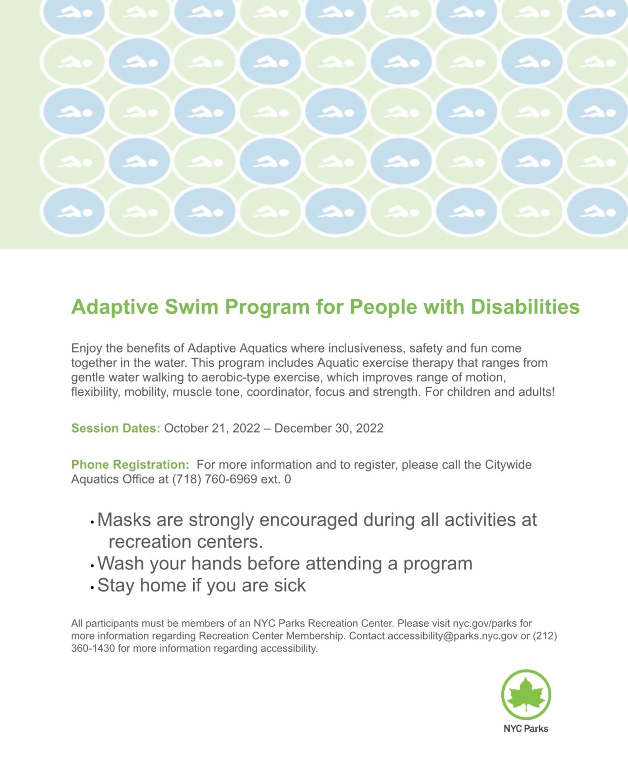 » Adaptive Swim Program for People with Disabilities NYC Parks
