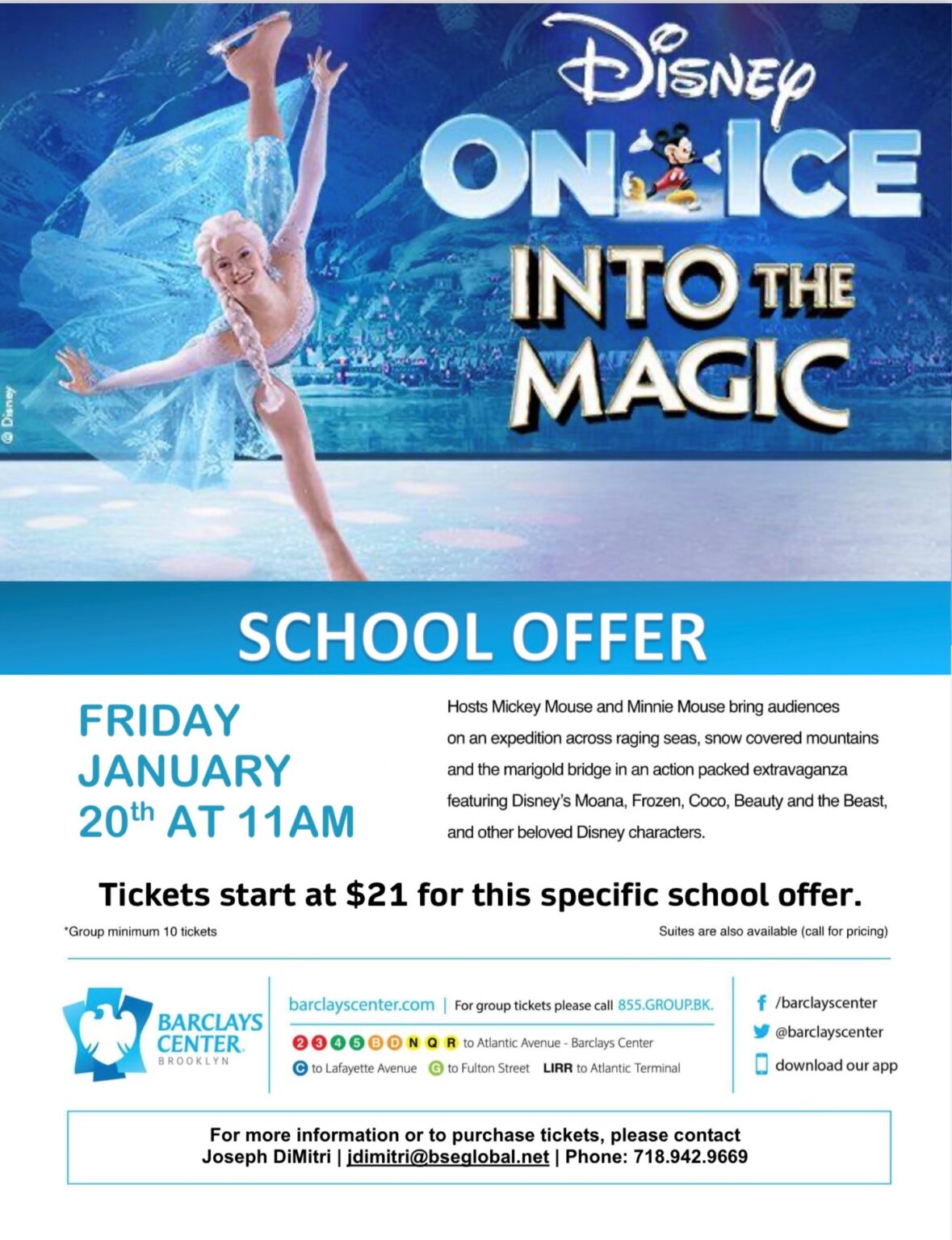 » Reminder Disney On Ice Barclays Center School Offer (Fundraiser