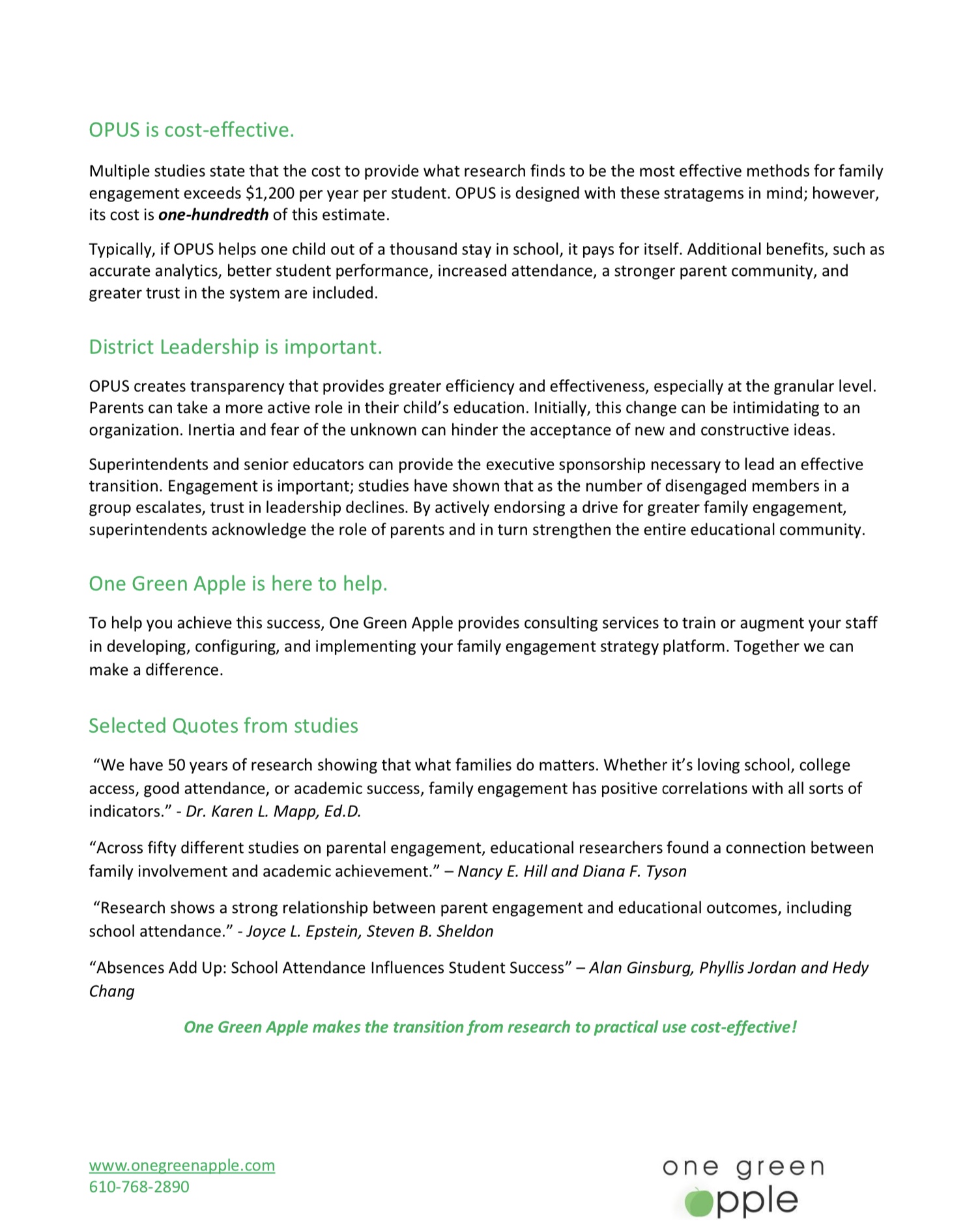 » FYI! One Green Apple Family Engagement Initiative – OPUS | Chancellor ...